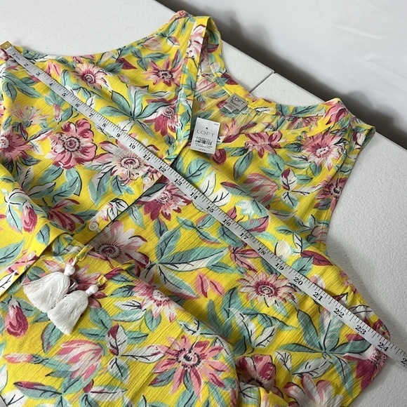 Loft Beach Sz XXL Floral Sundress Yellow w/Tie NWT Summer Beachy Vacation - Picture 5 of 9